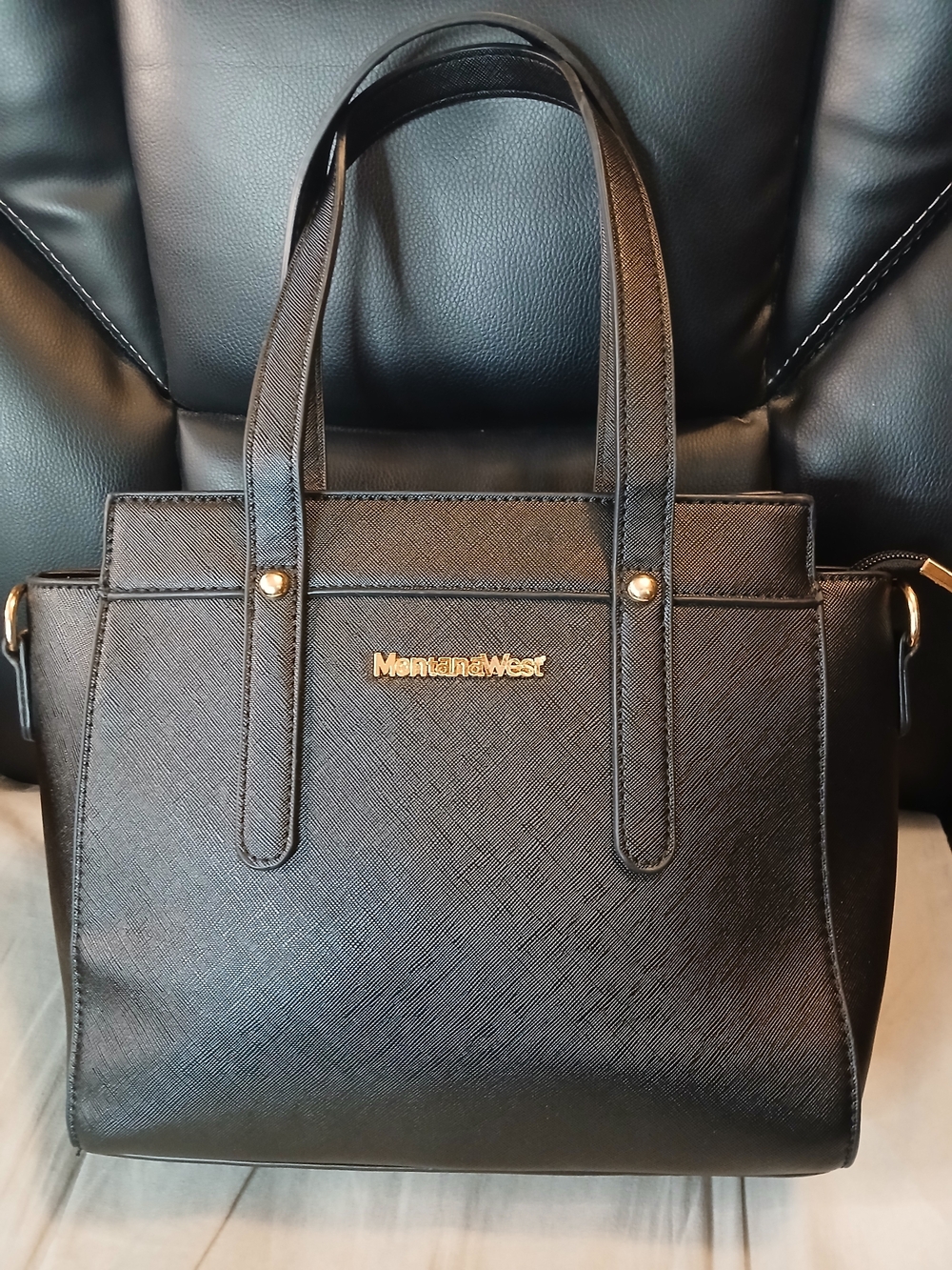 Montana West Black Faux Leather Satchel Bag